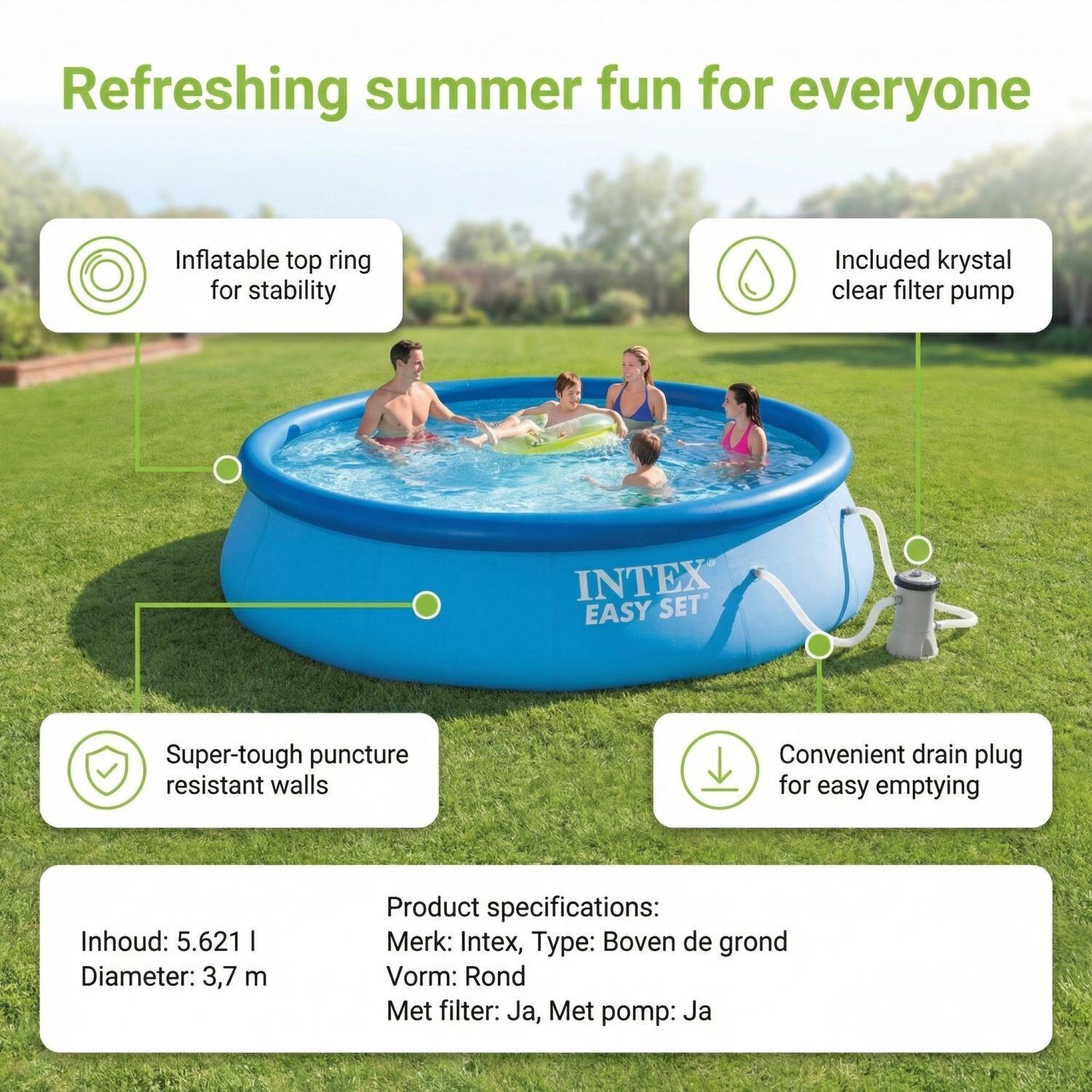 Easy Set Pool Rund - 366x76 cm - 7-teilig  S345 2/7