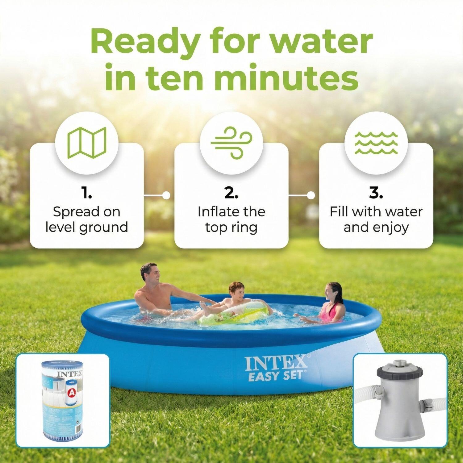 Easy Set Pool Rund - 366x76 cm - 7-teilig  S345 6/7
