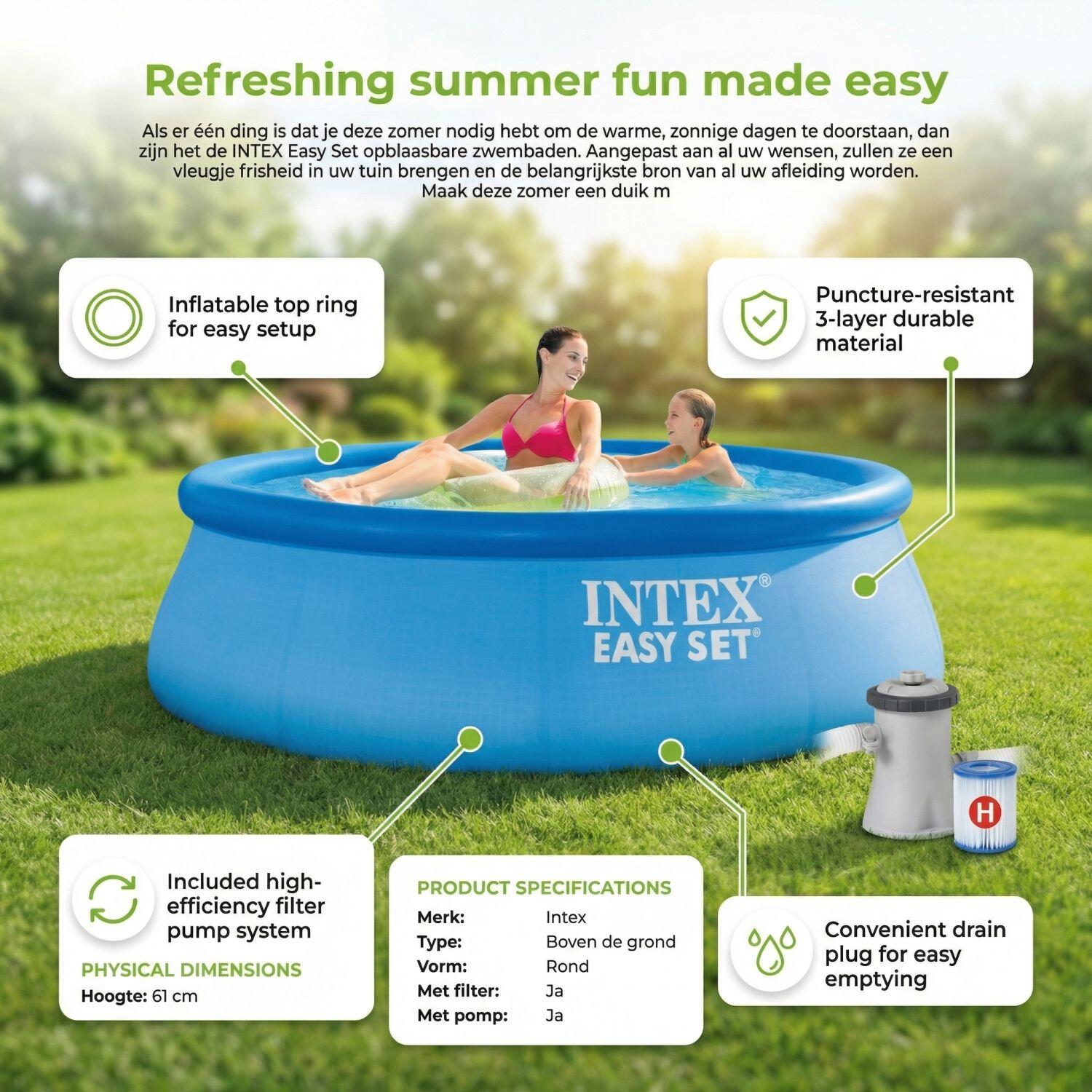 Piscine Easy Set Ronde - 244x61 cm - 7-pièces  S201 2/7