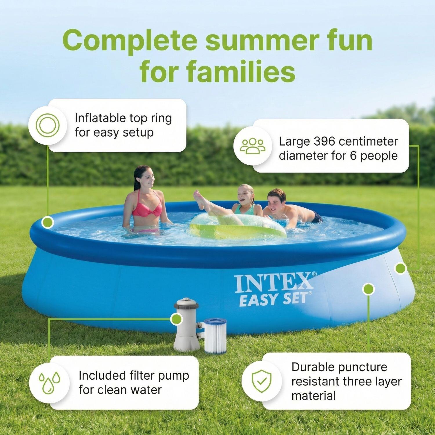 Easy Set Pool Rund - 396x84 cm - 7-teilig  S322 2/7