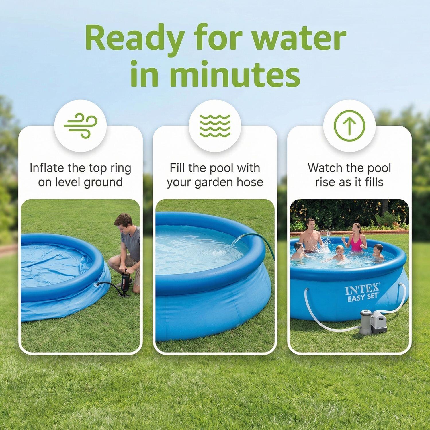 Easy Set Pool Rund - 396x84 cm - 7-teilig  S322 6/7