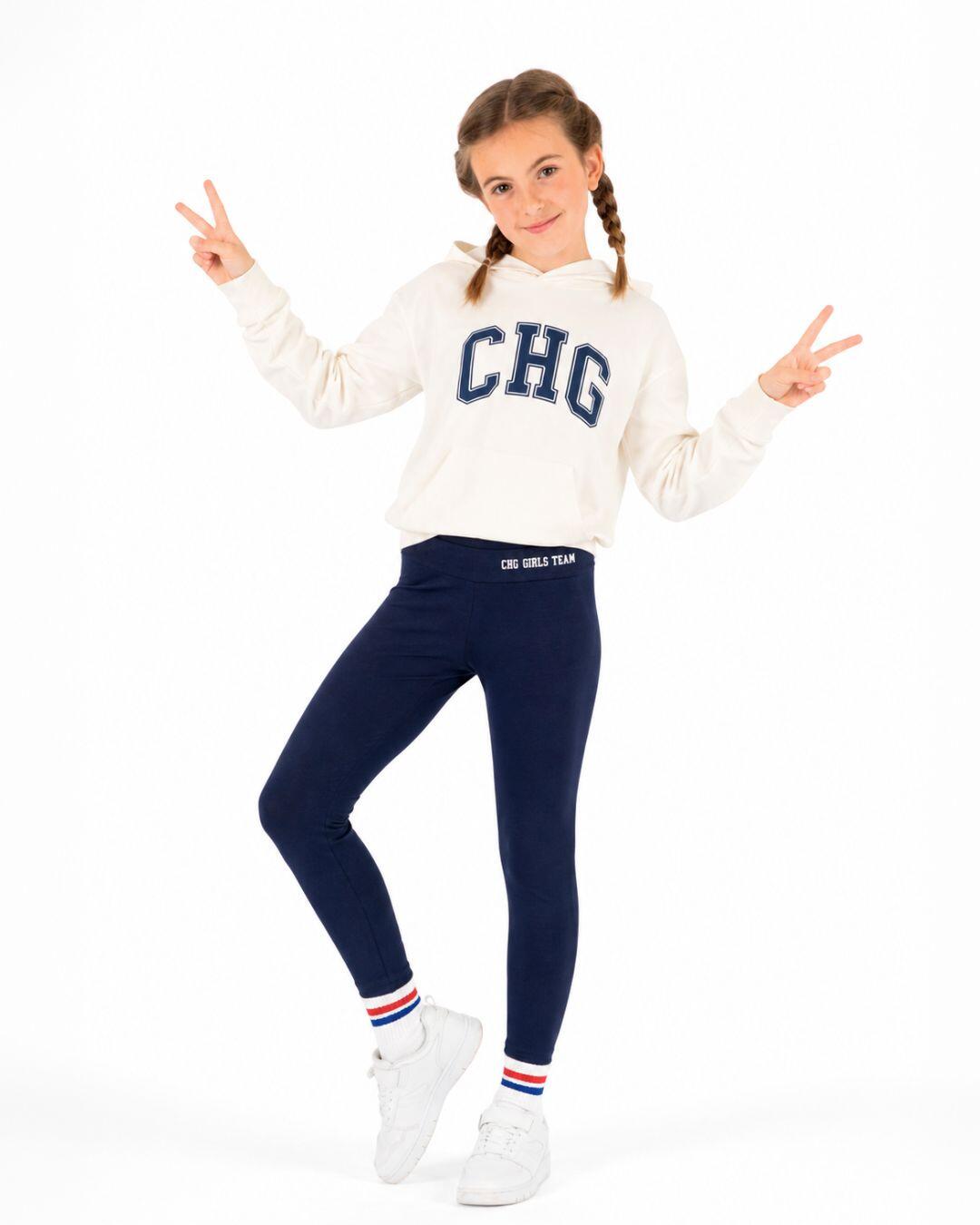 Leggings azul-marinho para meninas | Cós elástico 1/5