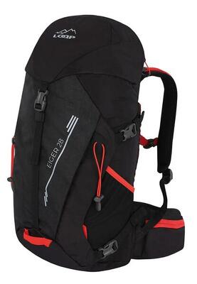 Wandelrugzak loap eiger 28 zwart-rood zwart