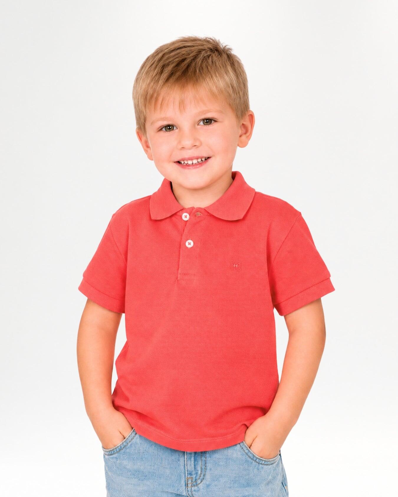 Polo bebé niño rojo manga corta 1/4