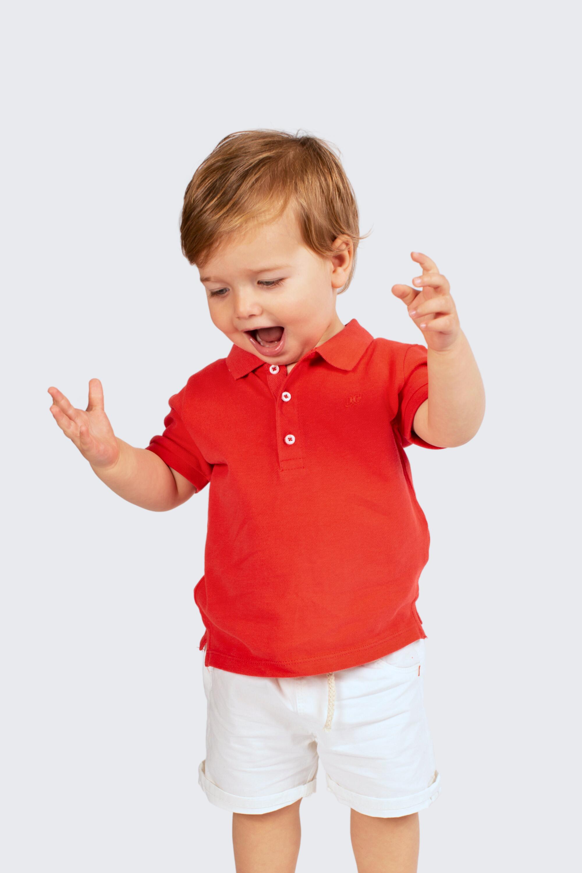 Camisa polo vermelha para 4/5