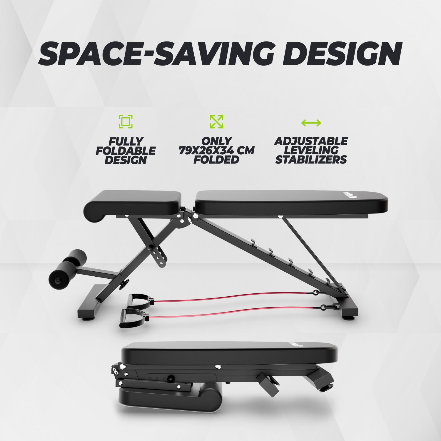 Banc de fitness pliable et réglable FB100 3/7