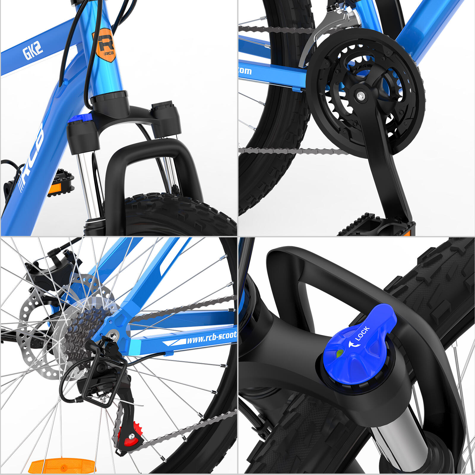 Bicicletta 26" 21 marce, telaio in alluminio, per ragazzi e adulti – RCB GK2 2/7
