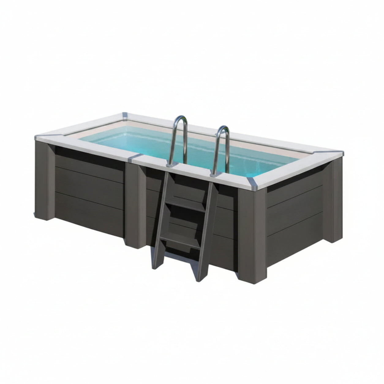 Gre Rechteckiger Hochbeckenpool aus Verbundstoff KPCOR2814T 1/6