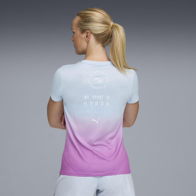 Tricou femei design gradient Hyrox Graphic, albastru degrade PUMA