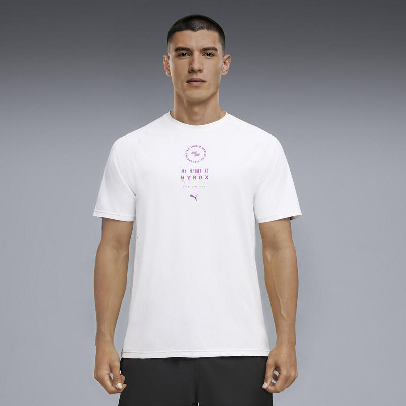 Tricou cu mânecă scurtă cross training bărbați mesh ventilație Dryelite, alb