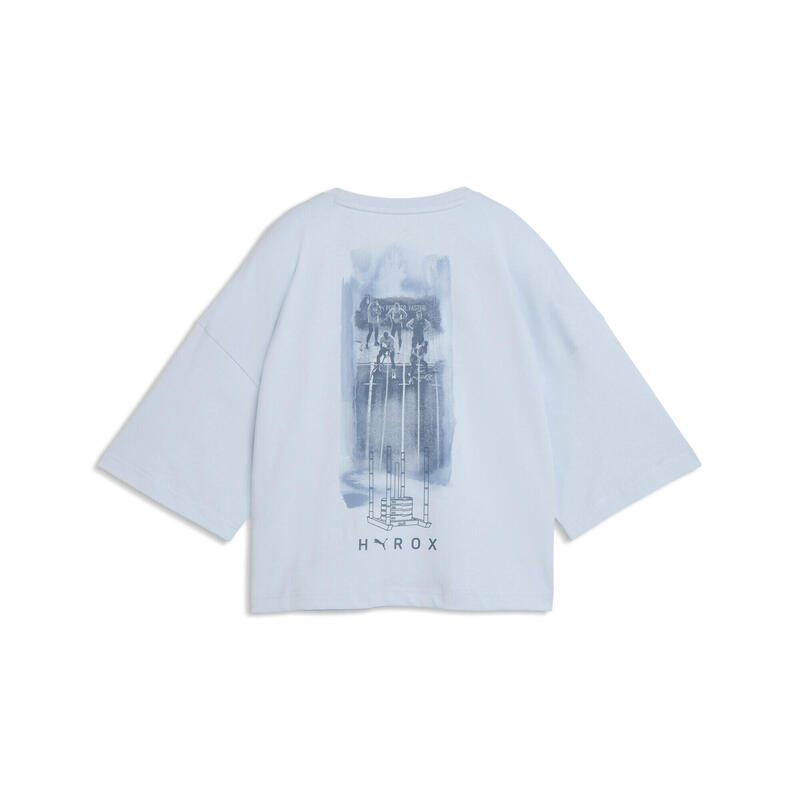 Tricou femei oversized scurt Hyrox, albastru deschis PUMA
