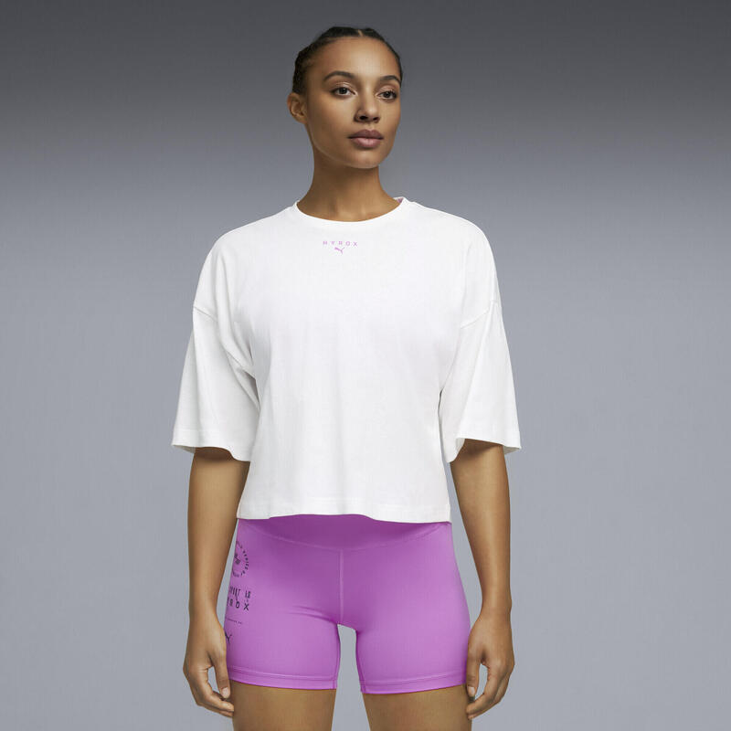Tricou femei oversized scurt Hyrox, albastru deschis PUMA