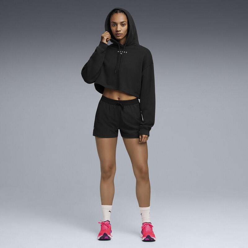 Manșoane de compresie cross training femei, logo print Hyrox Heavyweight, negru