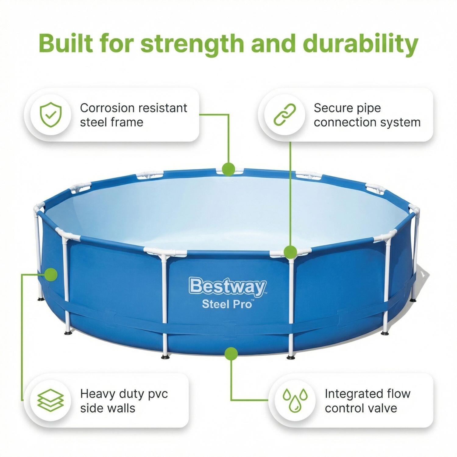 Bestway Steel Pro Rund - 396x84 cm - 7-teilig  S201 6/7