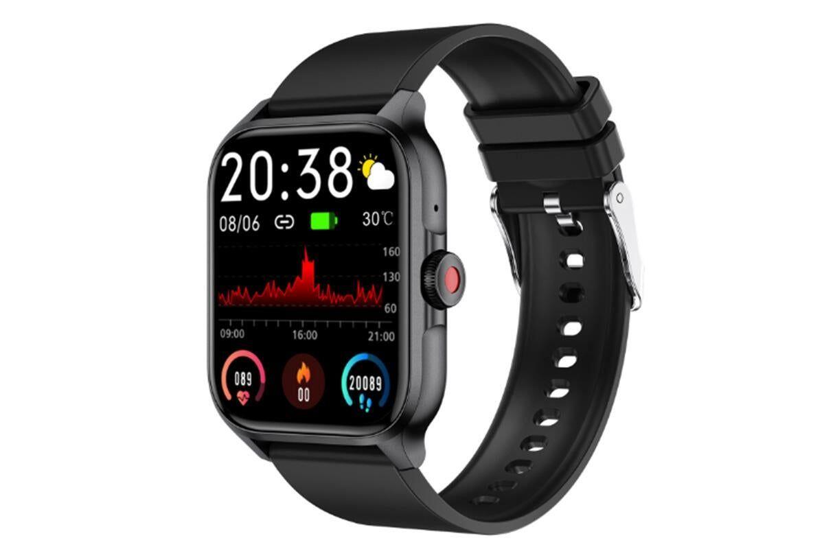 1.85inch HD  Android iOS Compatible Fitness Smart Watch - Black