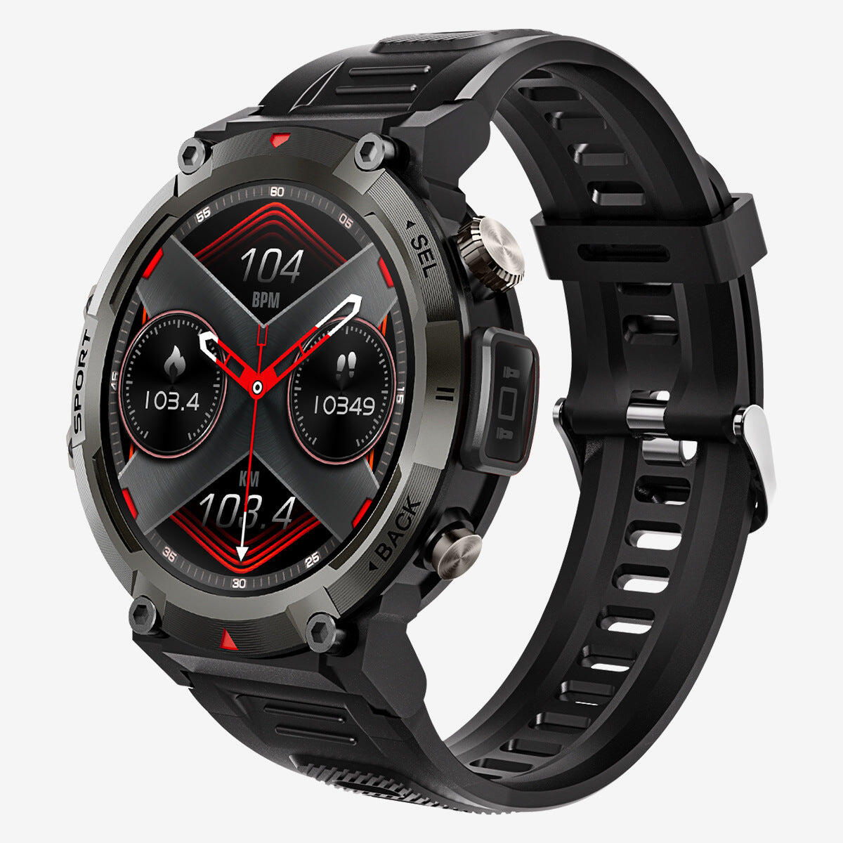1.45-Inch HD Round Screen Outdoor Smartwatch - Black