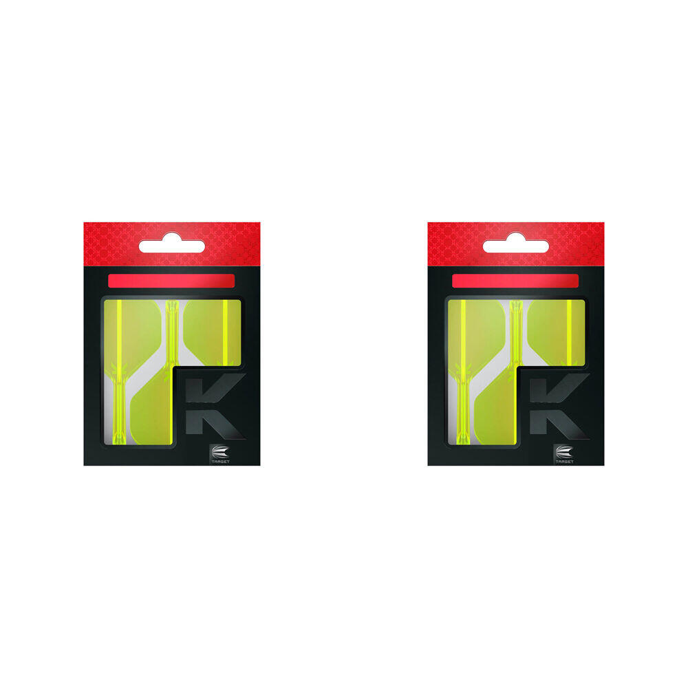 6pc Target K-Flex No 2 Dart Flight & Shaft Medium 33mm - Neon Yellow