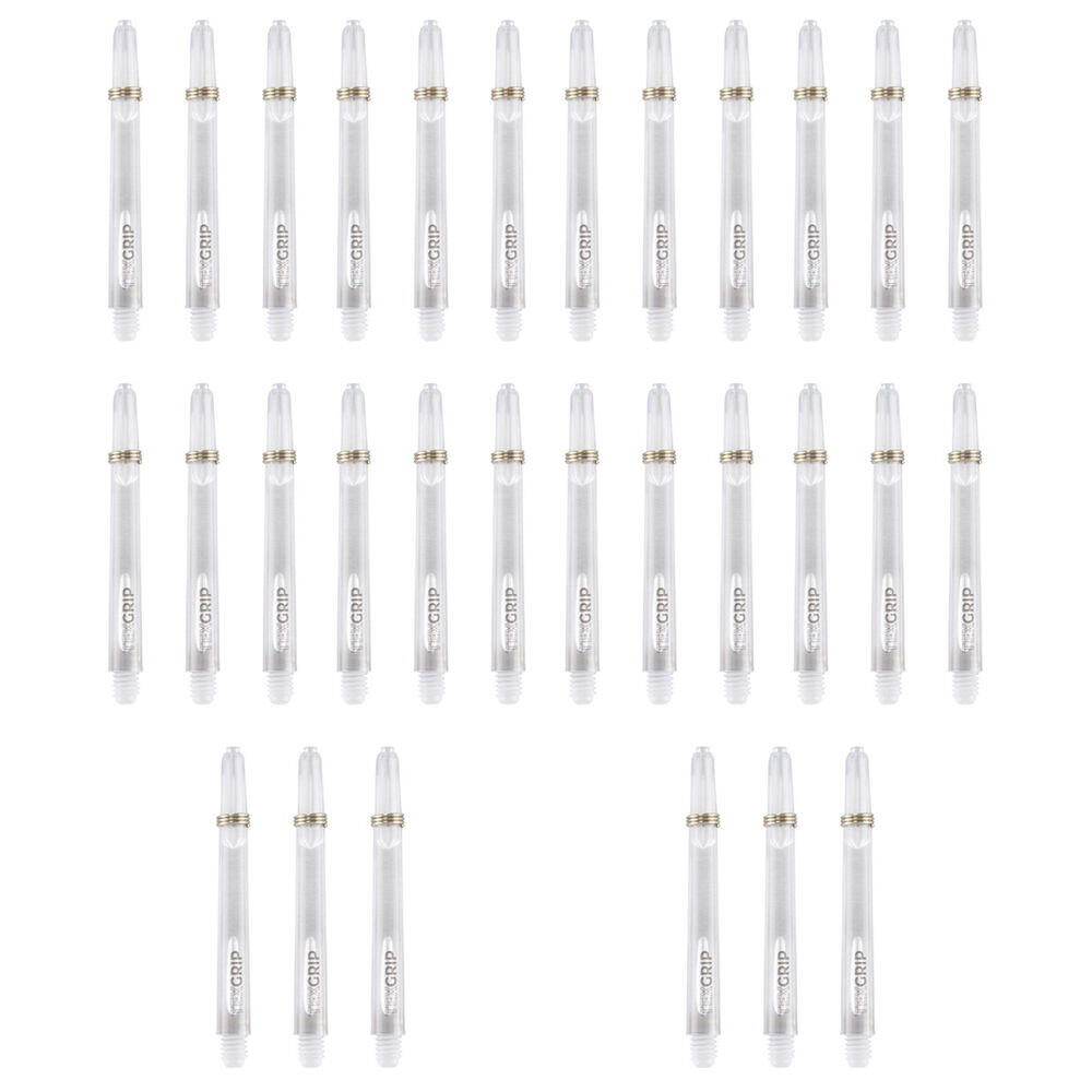 10x 3pc Tex Darts Grip Nylon Dart Shaft Stems Intermediate 35mm Clear