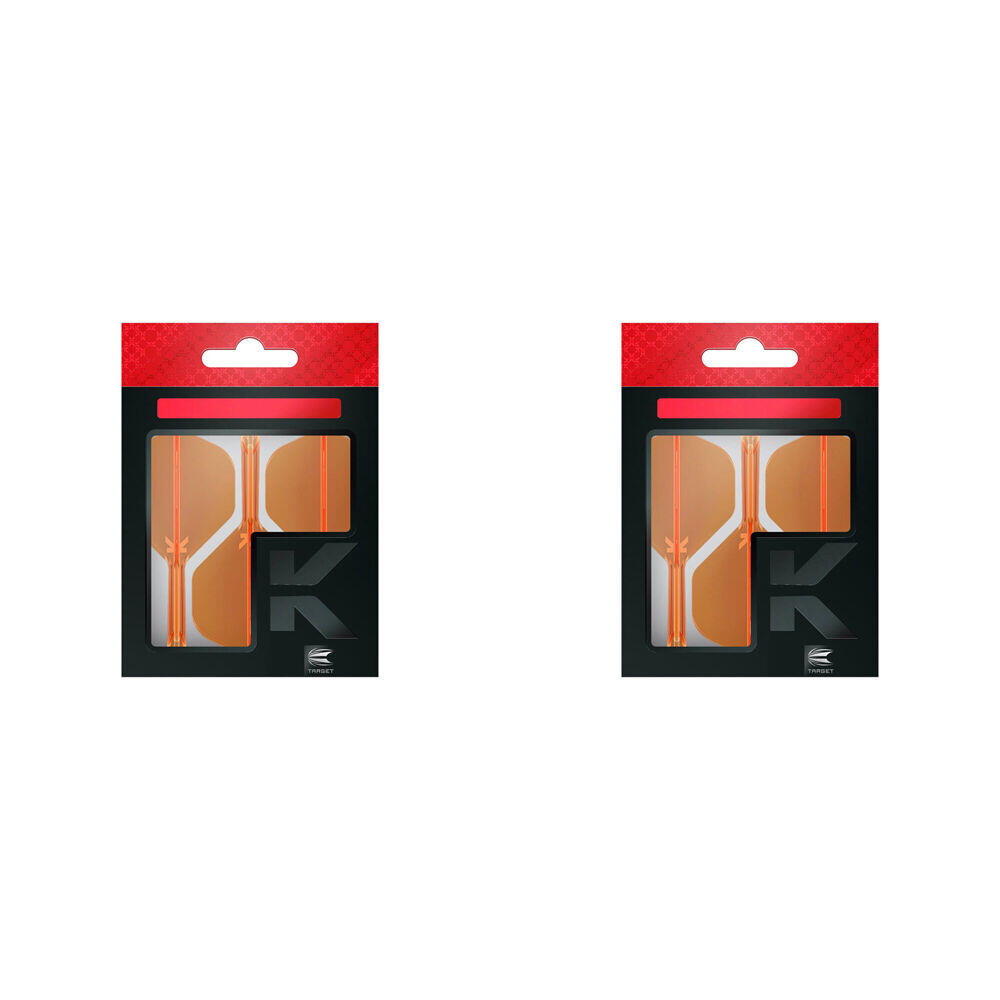 6pc Target K-Flex No 6 Dart Flight & Shaft Medium 33mm - Neon Orange