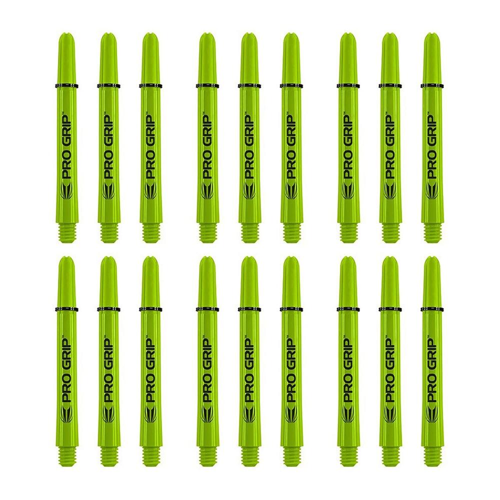 6x 3pc Target Pro Grip Nylon Shaft Accessory Short - Lime Green