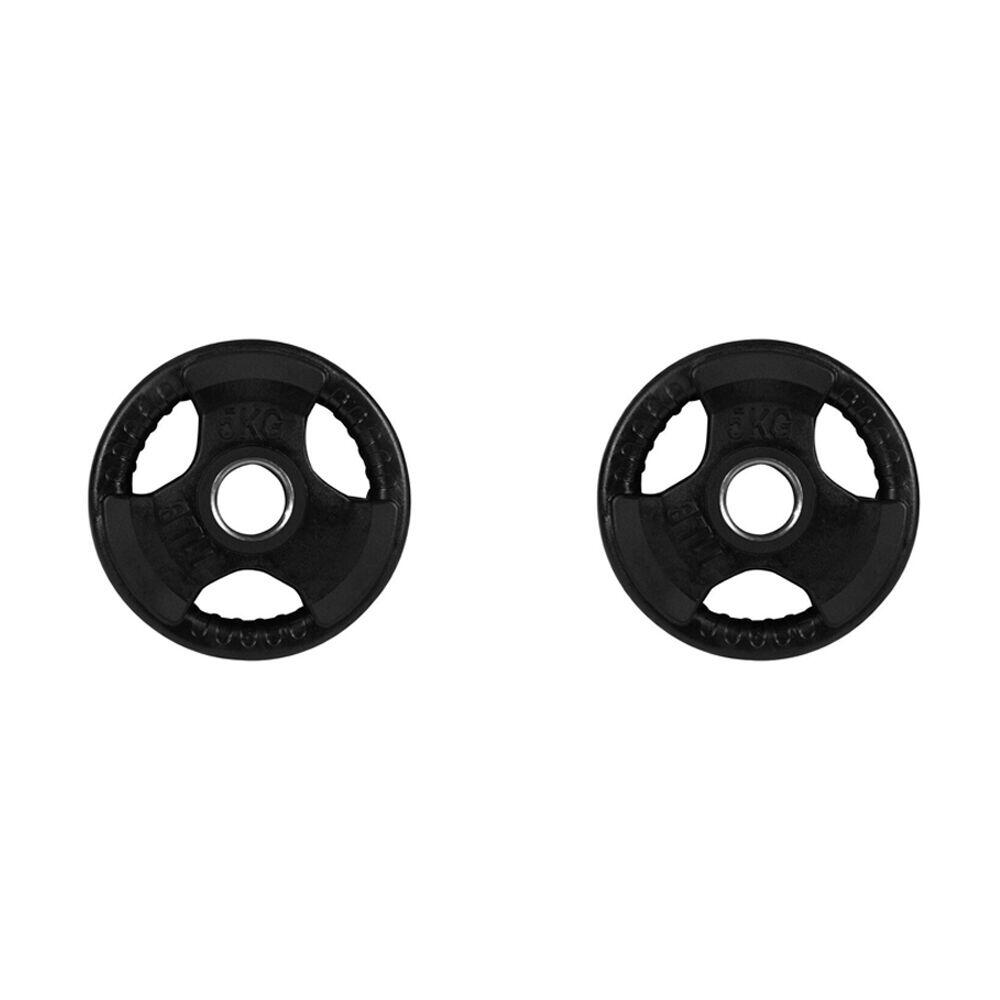 2PK Standard Rubber Ezy Grip Disc Weight Plate Home Gym Exercise 5kg