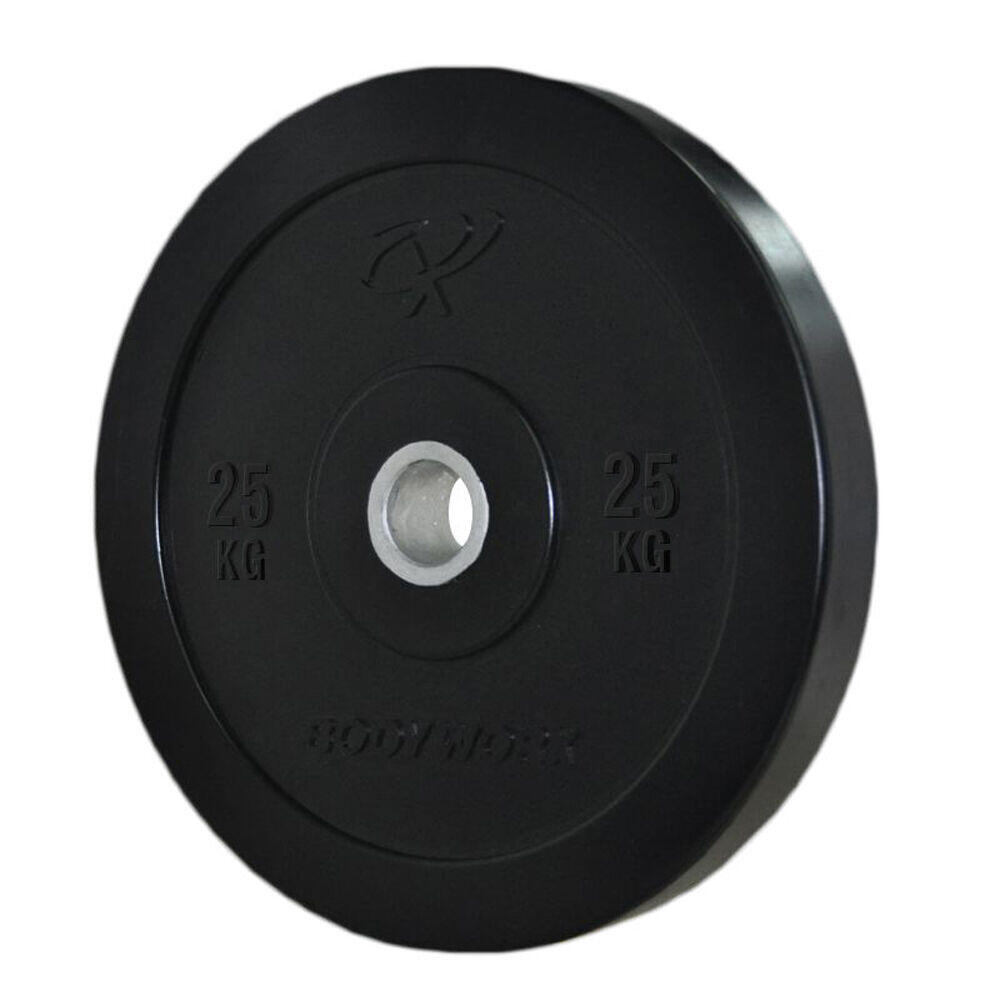 Bumper Plate Weight Lift Home Gym Workout Exercise 25kg Black