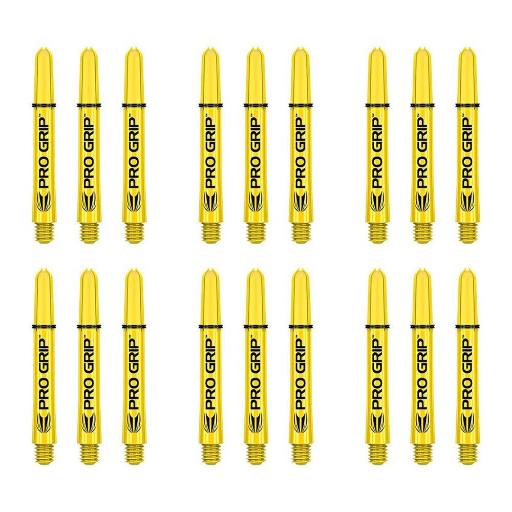 6x 3pc Target Pro Grip Nylon Shaft Accessory Short - Yellow