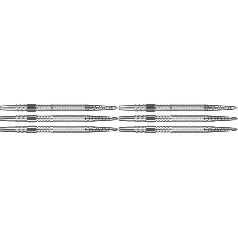 6pc Target Swiss DX Diamond Grip Dart Points 35mm - Silver
