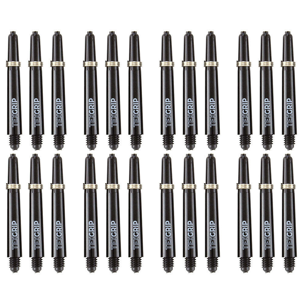 8x 3pc Formula Sports Tex Grip 48mm Nylon Shafts Medium - Black