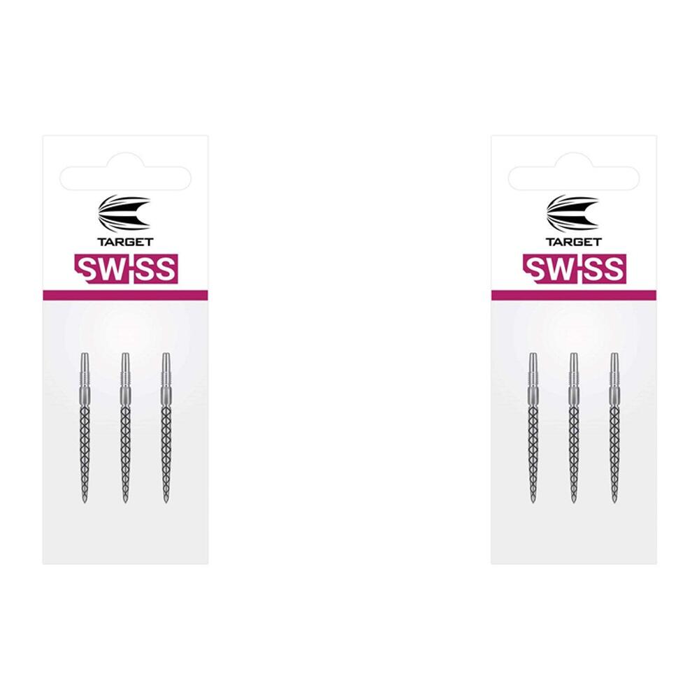 2x 3pc Target 30mm Diamond Pro Swiss Point For Darts SP Barrels - Silver