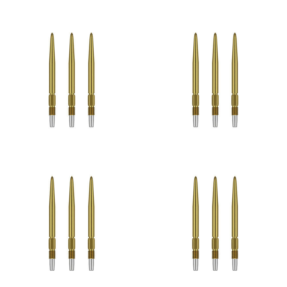 12pc Target Swiss Dart Point Pocket Size 30mm - Gold