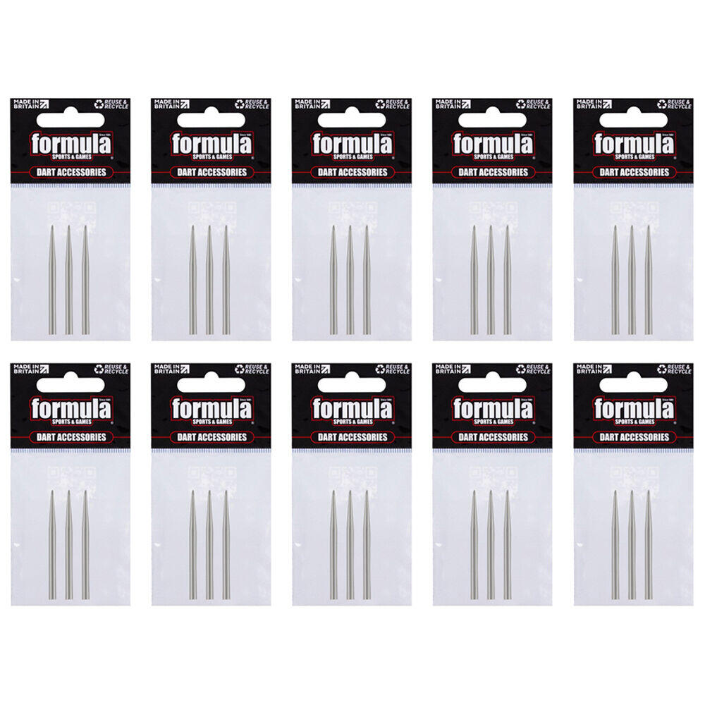 10x 3pc Formula Sports Dartboard Dart Points Replacement 32mm Chrome