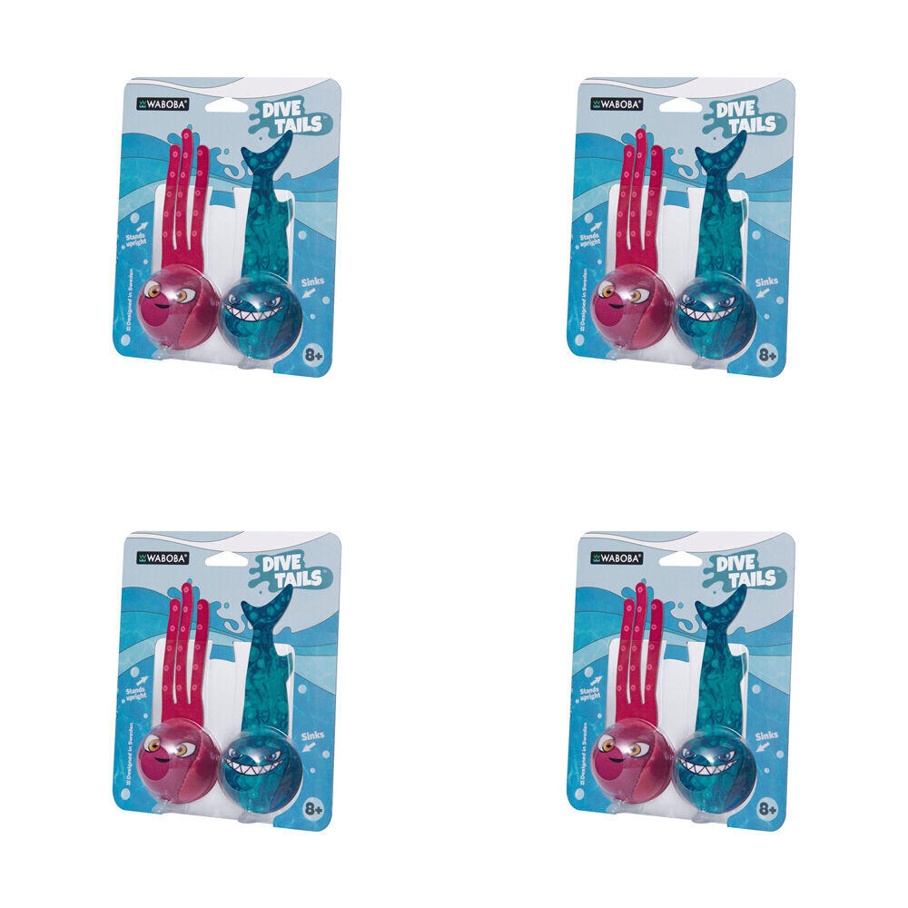 4PK Waboba Dive Tails Pool Games Diving Toys Kids/Children Assorted 8y+