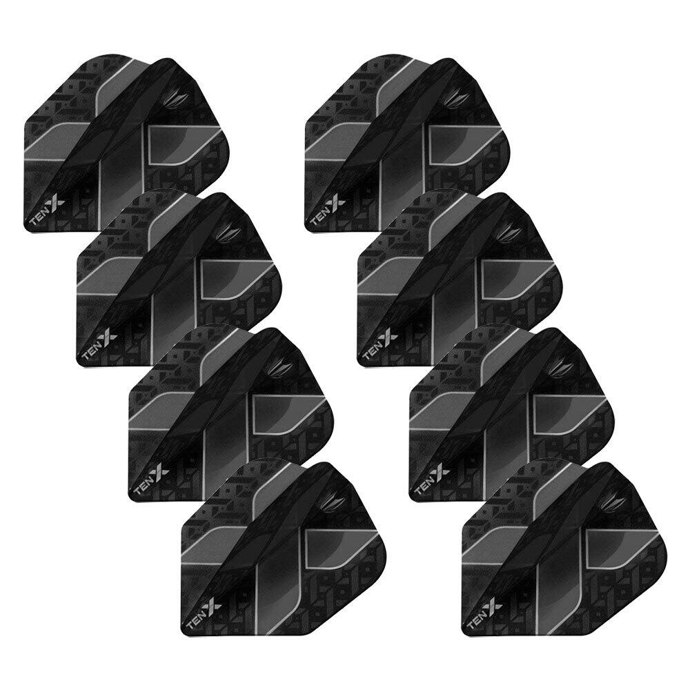 8x 3pc Target Ten-X Ultra Dart Flights Standard Set - Black