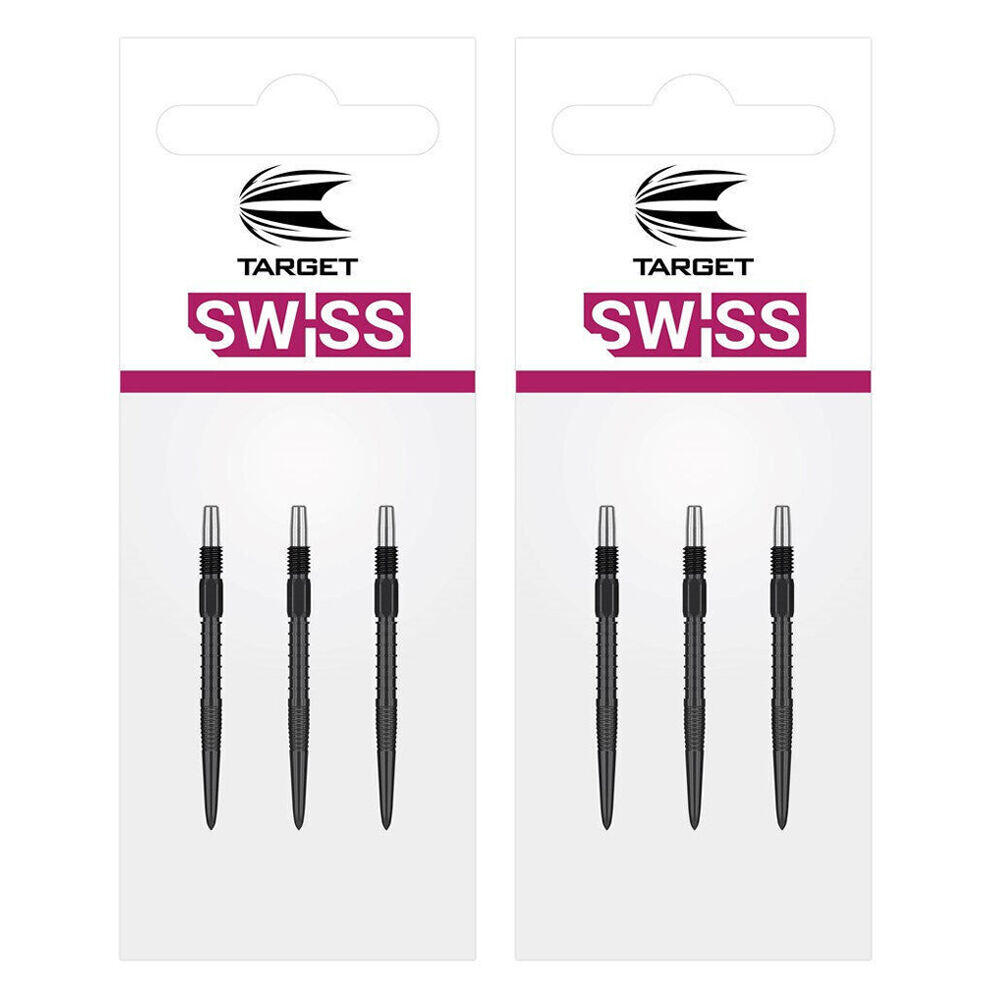 2x 3pc Target Swiss Firepoint Dart Point Replacement Spare Tip 30mm Black