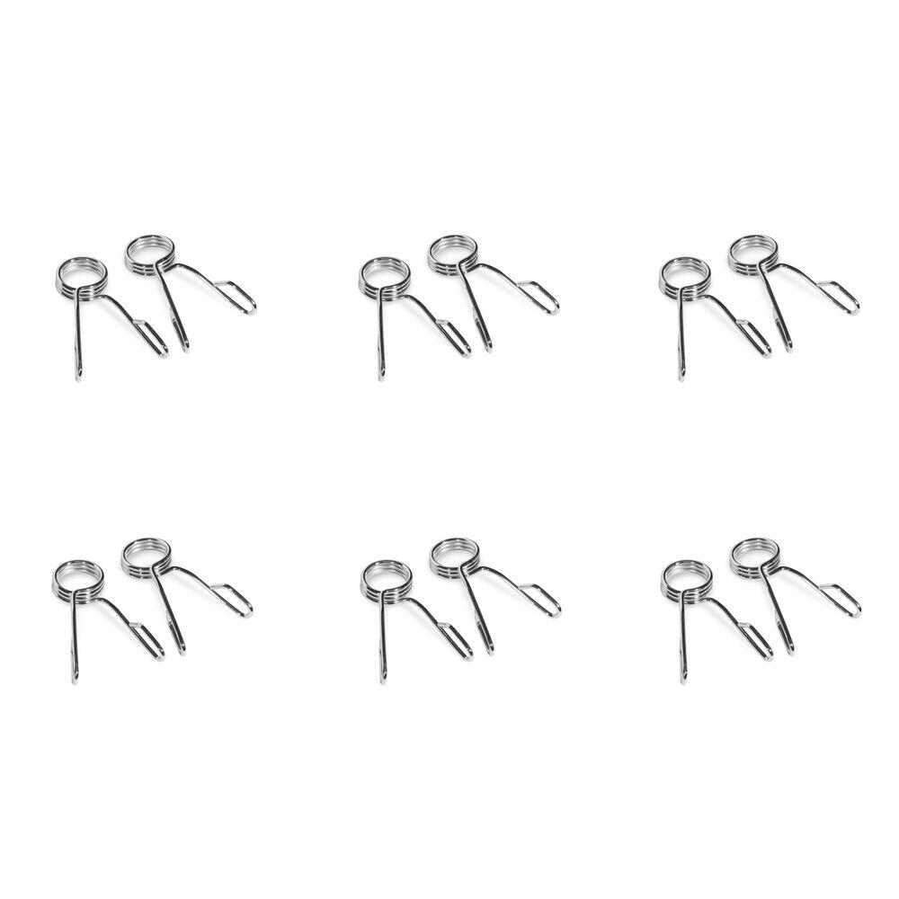 6x 2pc Olympic Spring Collars Pair For 50mm Weight Handle Bar Silver