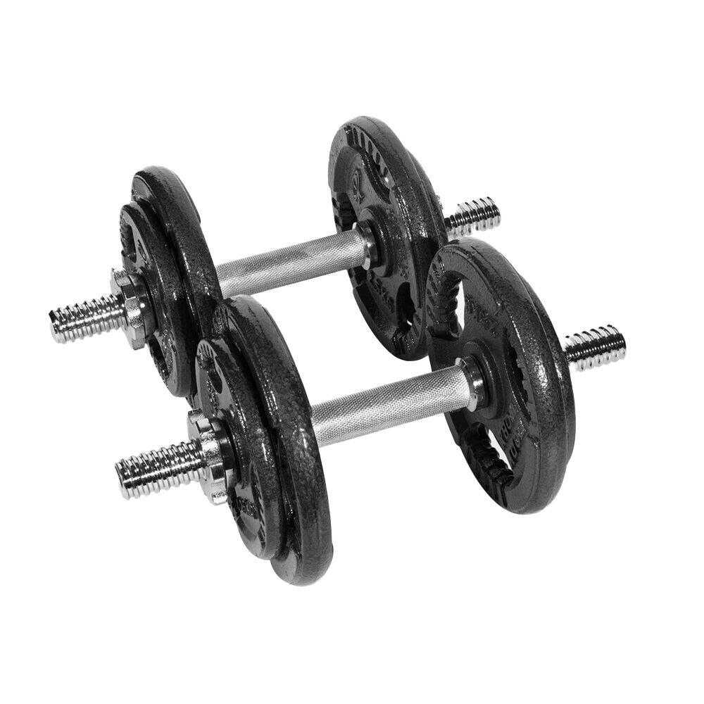 2pc Spinlock Cast Iron Dumbell Set Home Gym Workout Exercise 20kg