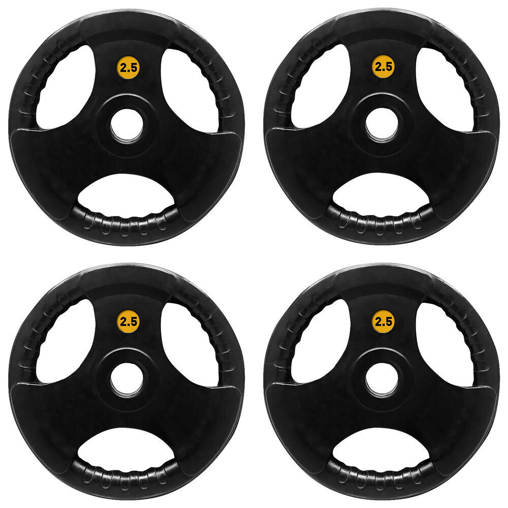4PK Olympic Rubber Grip Plate Weight Lift Home Gym Exercise 2.5kg