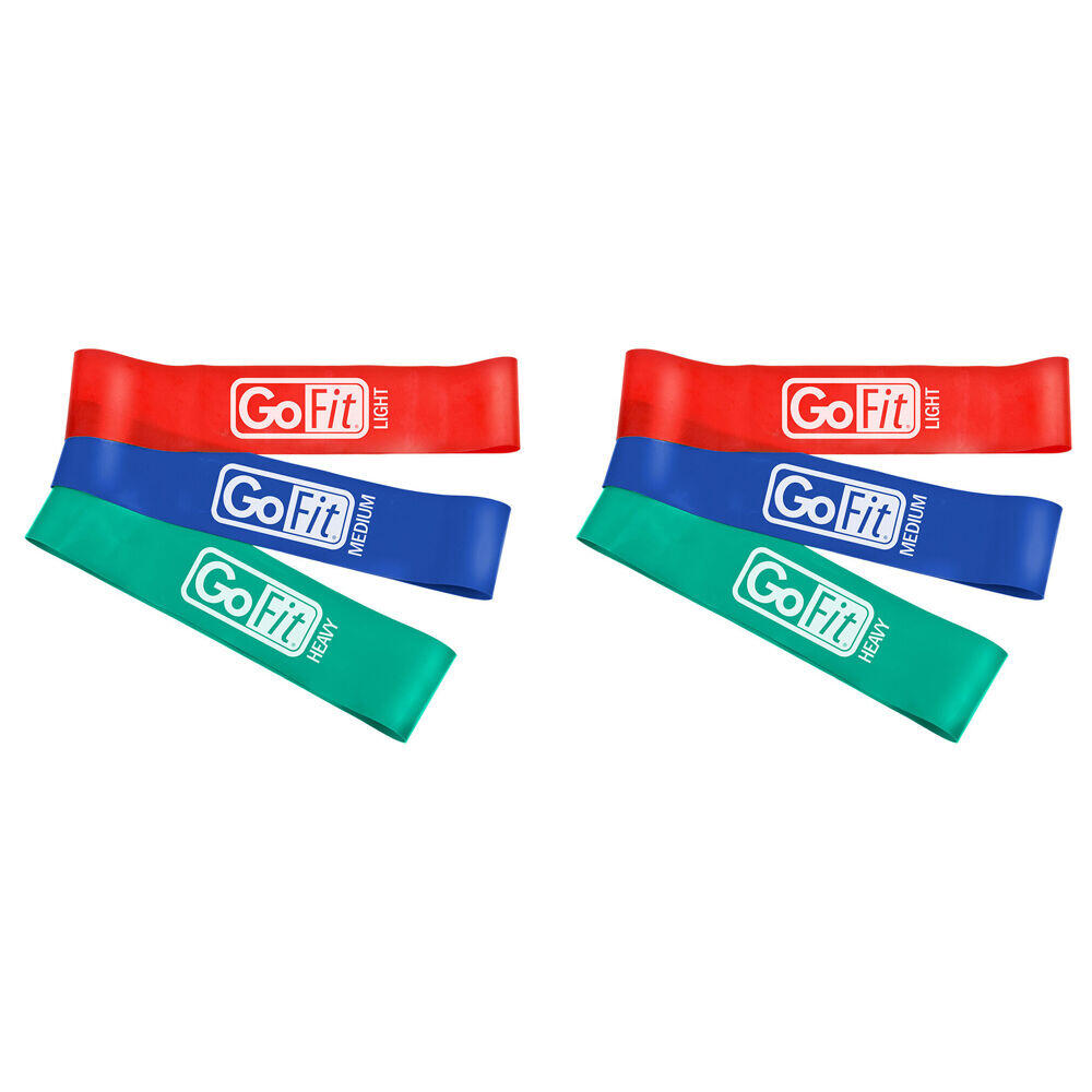 3pc GoFit Power Loop Exercise Training Resistance Bands Set Heavy/Medium/Light