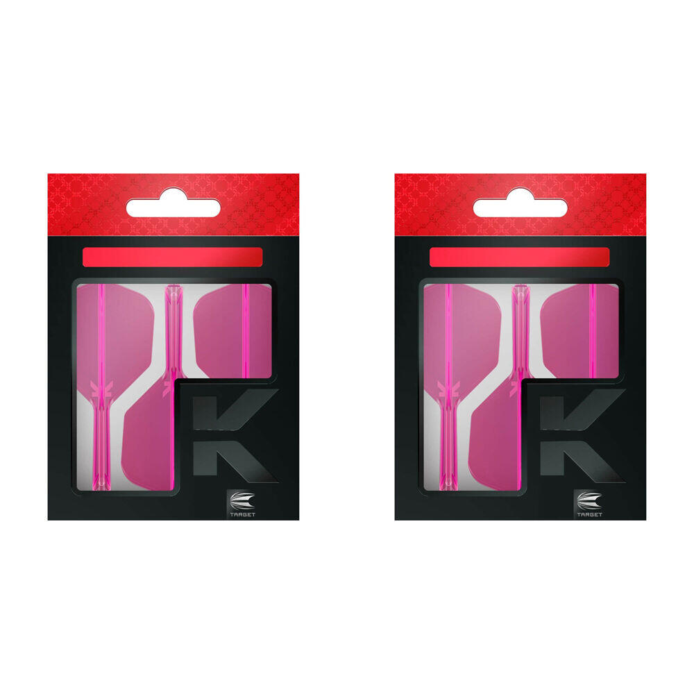 6pc Target K-Flex No 6 Dart Flight & Shaft Medium 33mm - Neon Pink