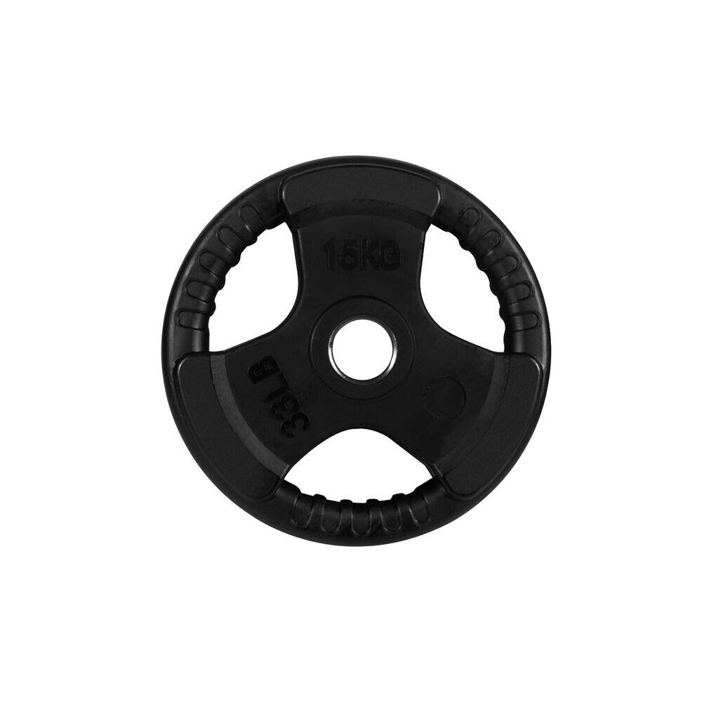 Standard Rubber Ezy Grip Disc Weight Plate Home Gym Exercise 15kg