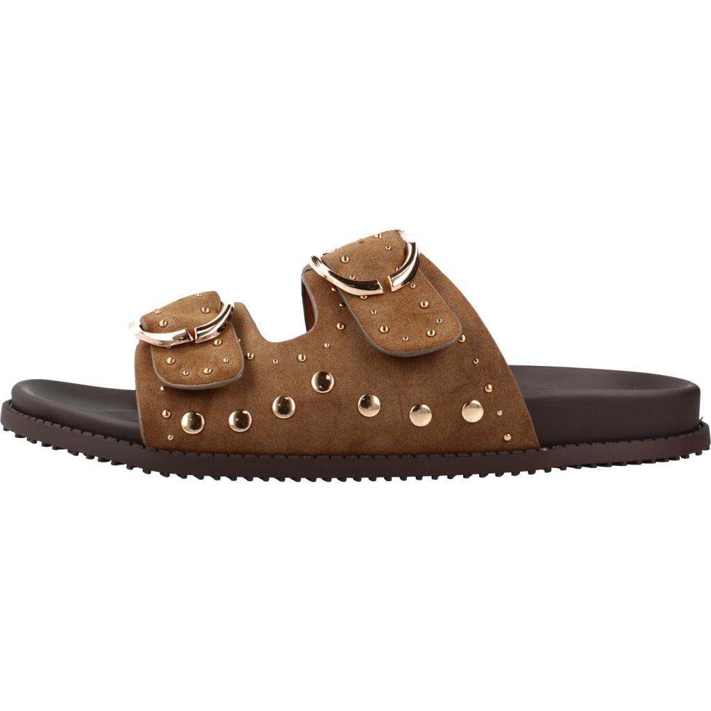 Platte Sandalen Dames Mustang  Bruin 2/5
