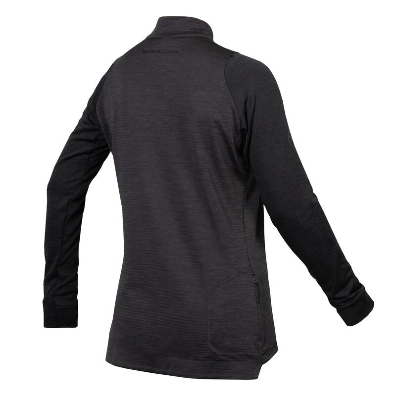 Endura Wms Singletrack Fleece negru, guler cu fermoar, fleece