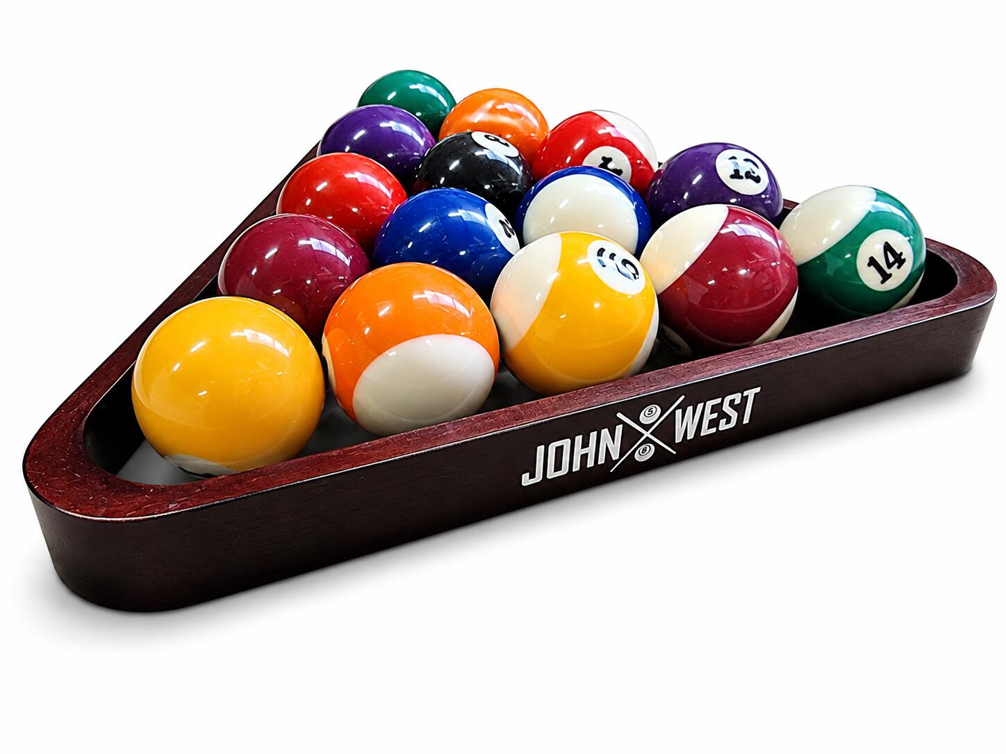 John West triángulo para bolas de billar de 57 mm madera caoba 5/6