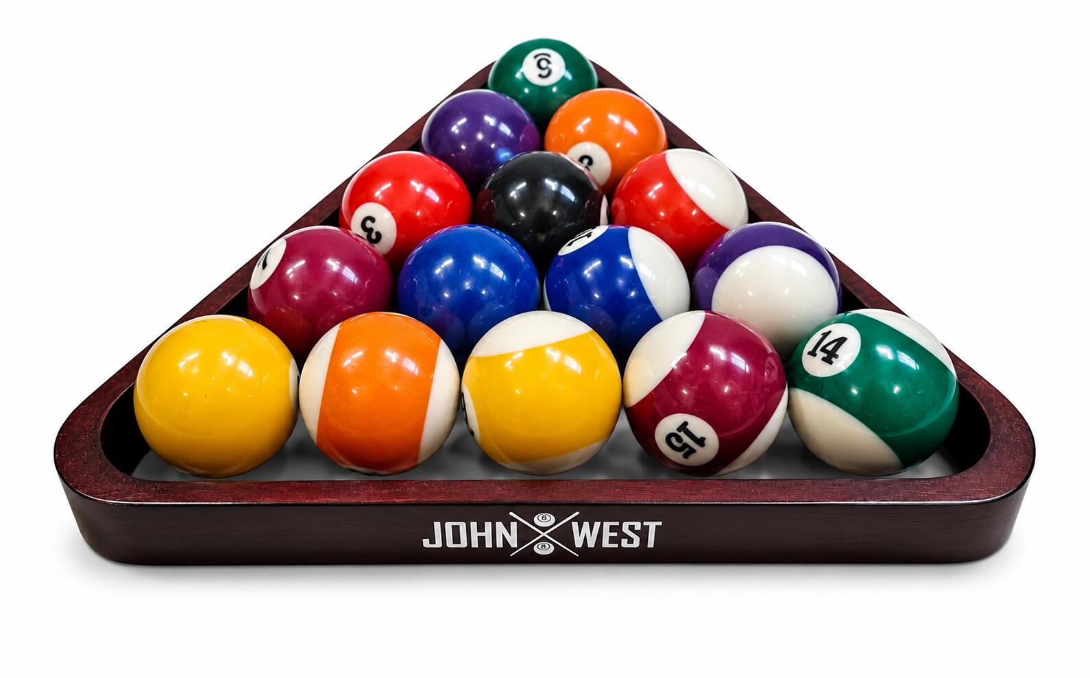 John West triángulo para bolas de billar de 57 mm madera caoba 4/6