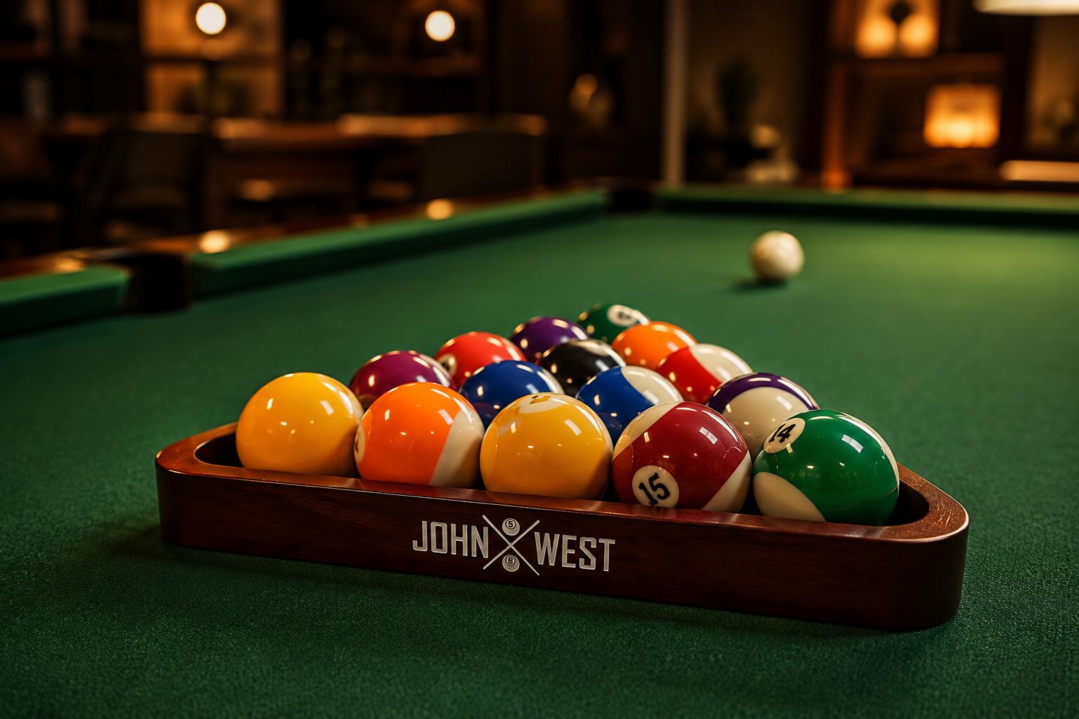 John West triángulo para bolas de billar de 57 mm madera caoba 6/6