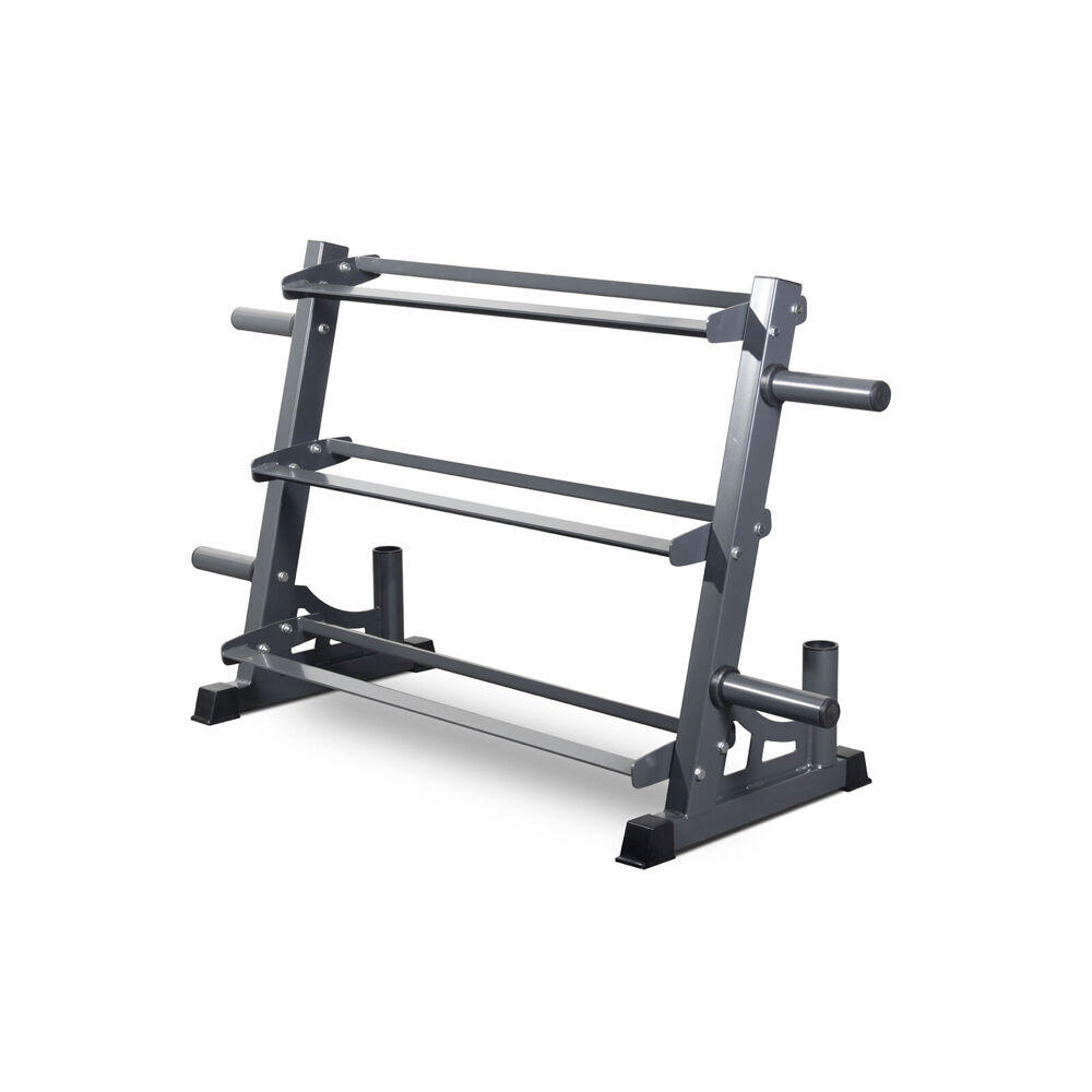 3-Tier Weight Plate Dumbell Holder Rack Home Gym Storage 159x88cm