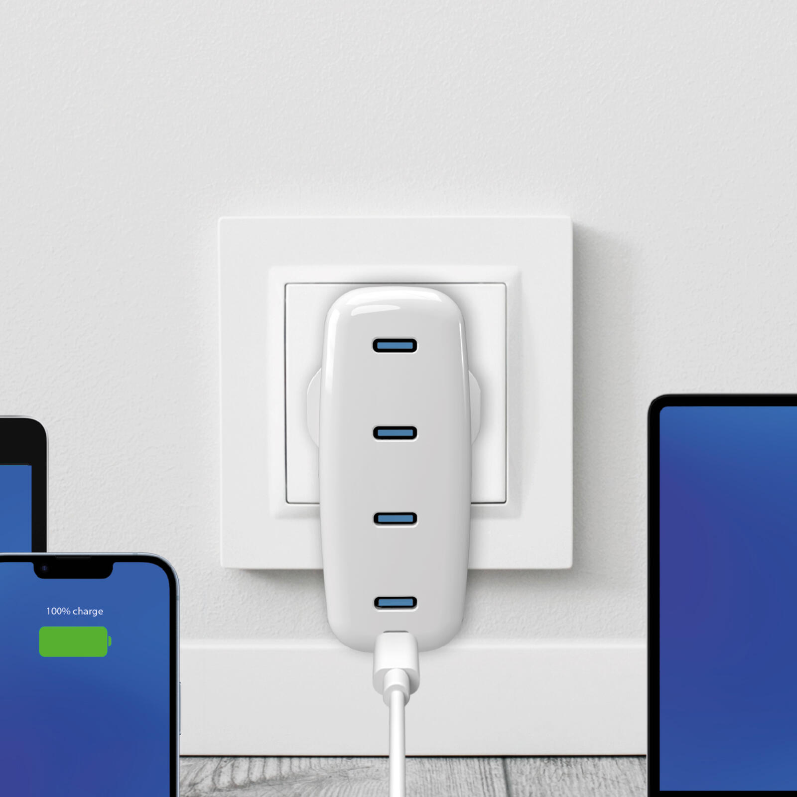 Caricabatterie da parete MiniPro 140W tecnologia GAN: 4 porte USB-C UK 2/2