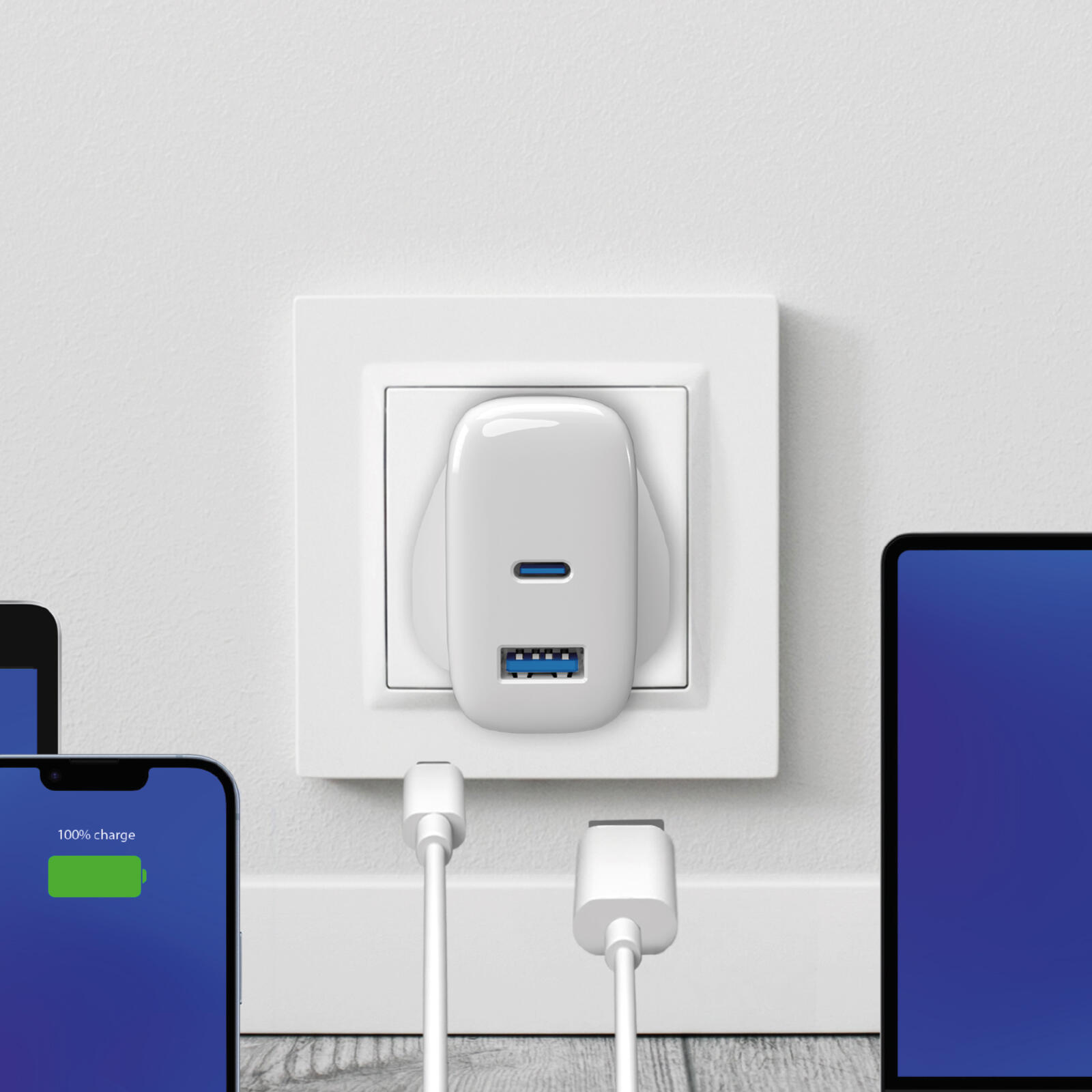 Caricabatterie da parete MiniPro 65W USB-C e USB-A– tecnologia GAN UK 2/2