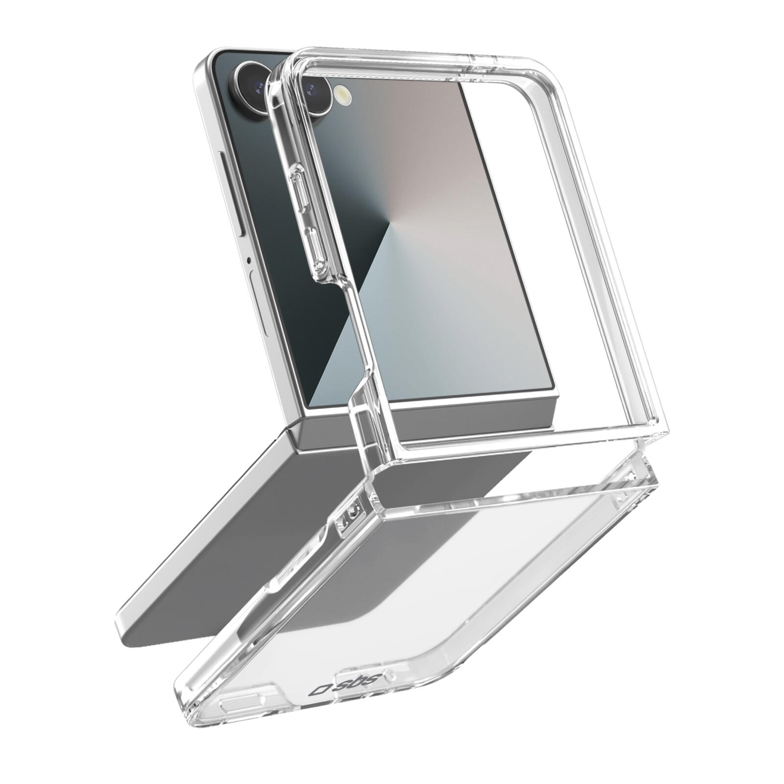 Hybrid Case pour Samsung Z Flip 7, coque portefeuille transparente 1/2